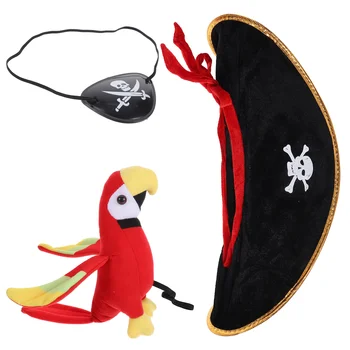 1 комплект косплей аксесоар маскарад парти костюм животински играчки подпори пълнени папагал на рамото плюшени пират деца