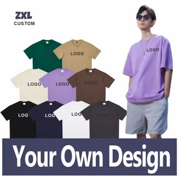 100c/o памучна тениска капка рамо къс ръкав персонализирано лого печат бродерия личен дизайн високо качество мъже жени подаръци тениски