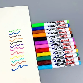 12 цвята маркери за бяла дъска изтриваеми цветни маркери за бяла дъска за училищен офис