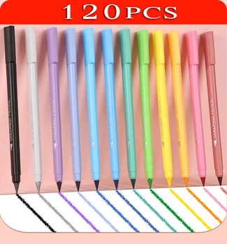 120Pcs скица цветни моливи HB сладък моливи за рисуване Начално училище канцеларски материали студентско училище офис арт консумативи детски подарък
