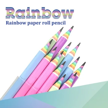 12PCS Rainbow цветна хартия молив Детско писане и рисуване HB Професионална художествена скица Комикс писалка Офис училищни пособия
