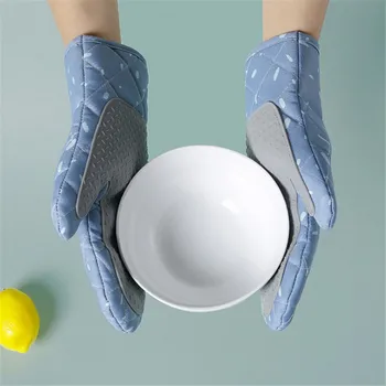 1PC топлоустойчиви микровълнова фурна ръкавици кухня печене готвене изолация ръкавица против попарване грил фурна ръкавици Инструменти за печене