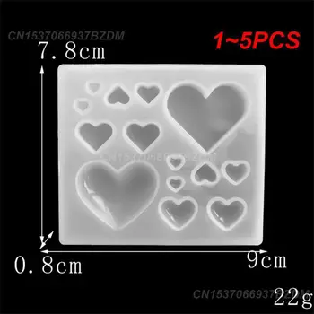 1~5PCS Прекрасен сърце форма куб череша камък триъгълник силиконови мухъл за бижута обица висулка вземане занаяти UV епоксидна смола