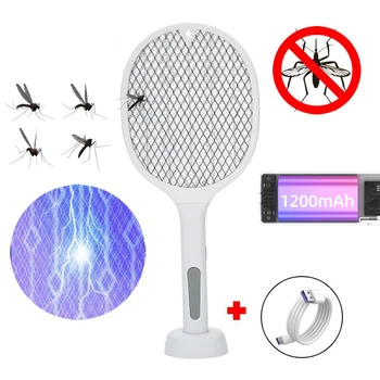 2 в 1 комар ракета USB акумулаторна муха Zapper Swatter с лилава лампа съблазняване капан лятна нощ бебе сън защита инструменти