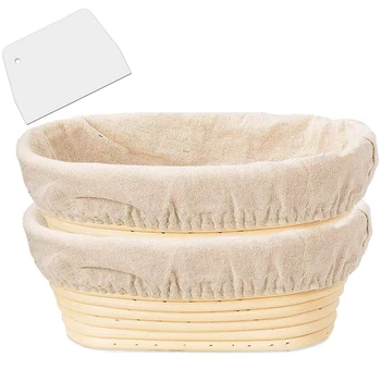 2 опаковки 10 инчов овална форма хляб доказателство кошница - печене тесто купа подаръци за хлебари доказване кошници за квас хляб наклонена черта