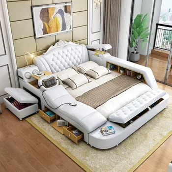 2022 Горещи продажби Масажни легла Интелигентен модерен стил мебели многофункционален спален комплект