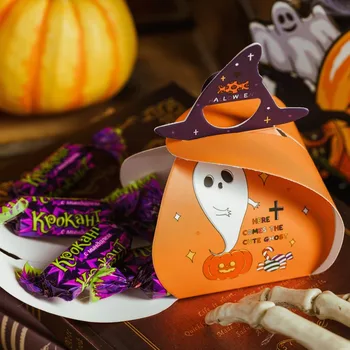 20PCS Хелоуин бонбони кутия тиква призрак форма Хелоуин подарък кутия опаковка парти фестивали подарък полза за гости и деца