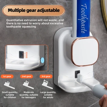 3 режим Интелигентен дозатор за паста за зъби Автоматичен сензор Електрически стенен монтаж паста за зъби Squeezer USB сменяеми аксесоари за баня