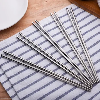 304 неръждаема стомана нехлъзгаща се клечка метал суши пръчици корейски японски храна пръчици Кухненски аксесоари палочки для суши