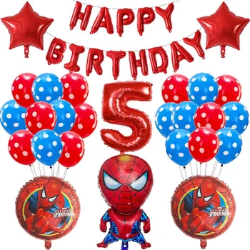39pcs/lot Spider герой човек балон номер Spider Party надуваеми Iron Man балон рожден ден декорация деца играчка globos