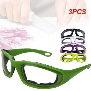 3PCS Кухненски аксесоари Висококачествени евтини кухненски очила за лук Сълза без нарязване Рязане Рязане Кълцане Очила