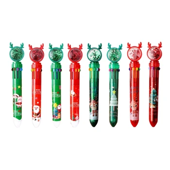 4 парчета мини прибираща се многоцветна химикалка Коледна химикалка за дете студент клас награда коледен подарък