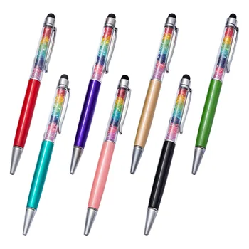 50pcs/Lot Crystal Metal Ballpoint Pen Fashion Creative Stylus Touch For Writing Stationery Office School Gift Free Custom Logo