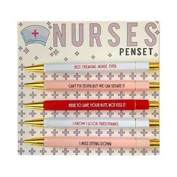 5Pcs медицински сестри писалка с настроение дума многофункционален преносим смешно медицински сестри химикалка комплект медицински сестри писане писалка ежедневна употреба