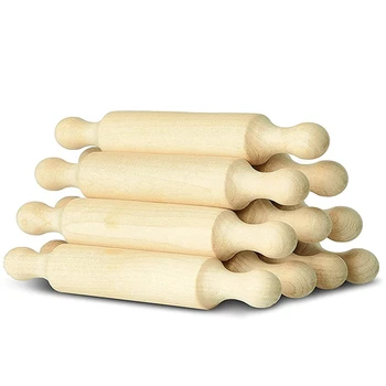 5X дървена мини точилка 6 инча дълга кухненска точилка малка ролка за дървесно тесто за деца Паста от фондан