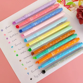 6Pcs/комплект Сладък бонбони Цветни маркери Мастила за писалки Креативен маркерен печат Флуоресцентни писалки Училищни пособия офис Канцеларски материали