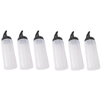 Chef's Squeeze Bottle, Pack Of 6, Condiment Squeeze Bottles, Ketchup Squeeze Squirt Bottle For Sauce, BBQ, Dressing, Small