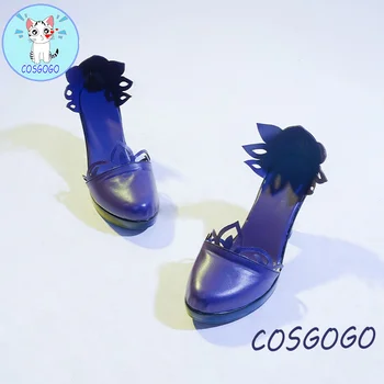 Game Genshin Impact Cosplay Пищно великолепие Keqing високи токчета аниме проект PU сандали Хелоуин дамски обувки Лолита