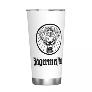 Jagermeister лого барабан вакуум изолирани чаши за кафе с капак слама двойна стена чаша бутилка вода