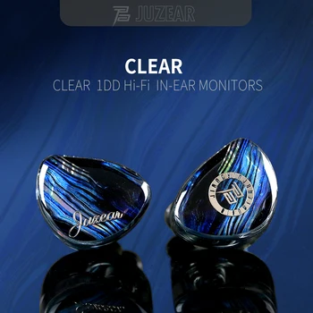 JUZEAR Clear 10mm LCP 1DD HiFi IEM Dynamic In Ear Earphone DJ монитор слушалки 2 пина 0.78mm 18AWG 6N монокристален меден кабел