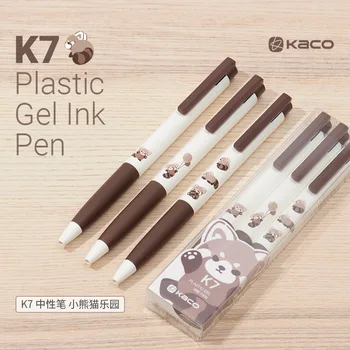 Kawaii KACO 3pc / комплект K7 ролер писалка бързо сушене канцеларски 0.5mm канцелярия Caneta студент преса гел писалки голям капацитет