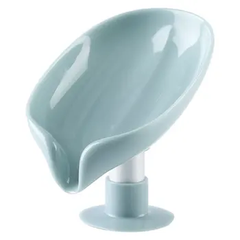 Leaf форма сапун ястие притежателя баня нехлъзгащ държач за съхранение тава сапун контейнер смукателна чаша сапун ястие кухня гъба канализация багажник