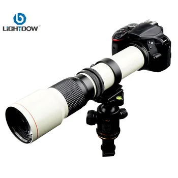 Lightdow Ръчен прайм телефото обектив 500mm F8.0 с T2 адаптерен пръстен за фотоапарат Canon Nikon Sony Pentax Olmpus Fuji