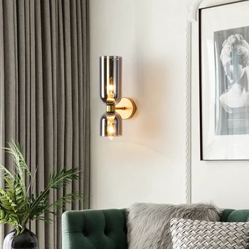 Nordic спалня стъклени лампи за стена за осветление за хол модерен прост пътека светлина стена светлини за дома