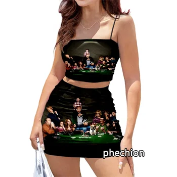 phechion нова мода модерно семейство 3D печат жени клуб екипировки секси прашка тръба върховете и къса рокля 2бр пола костюми R23