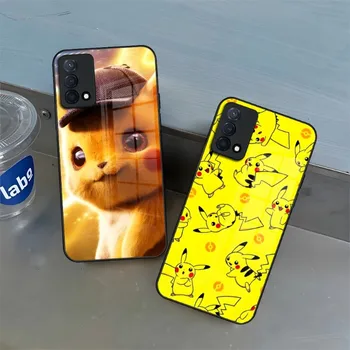 Pokemon Pikachu Capa калъф за телефон за Oppo A54 A15 A94 A92 A55 A93 A95 K9 K7 Reno 5 7 6 4 Намерете X5 X3 X2 закалено стъкло