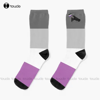 Pride Corvids - Ace Socks Funny Art Streetwear Цветни анимационни чорапи 360° Цифров печат Коледен новогодишен подарък Персонализирано изкуство за подаръци