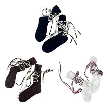 String каишка Cool чорапи памук чорапи жените къдрици чорапи момиче дантела до глезена чорапи T8NB