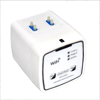 WIFI Контролер с двойна помпа Автоматична водна капково напояване Поливане система комплект Mobile APP контрол-двойна помпа 15 саксии