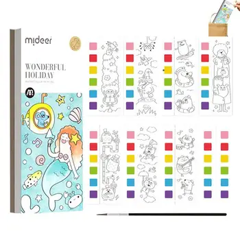 Акварелна книга за рисуване Магически книги за оцветяване на вода Джобна книжка за оцветяване с бои Ранни образователни играчки за деца на 5 години
