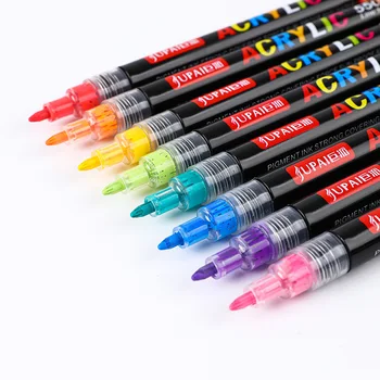 Акрилни маркери за боя 24 цвята Химикалки за боя 0.7mm Изключително фини маркери за графити, постоянни маркери за деца Чаши за рок дърво