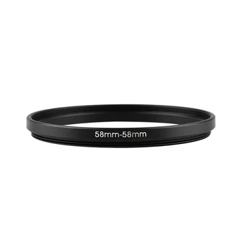 алуминиев черен стъпков филтърен пръстен 58mm-58mm 58-58mm 58 до 58 адаптер за филтър адаптер за обектив за фотоапарат Canon Nikon Sony DSLR