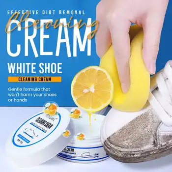 Бял почистващ крем за обувки Многофункционално почистване, изсветляване, избелване и пожълтяване Поддръжка на спортни обувки Dropship