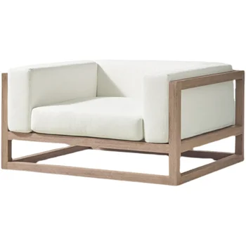 Външен диван, двор, диван от дърво от алуминиева сплав, държач за стол, офис вила, антикорозионен диван от тиково дърво