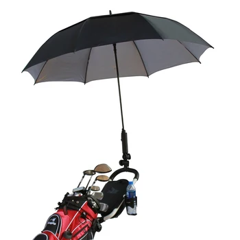 Държач за чадър Количка за голф Издръжлив конектор аксесоари Регулируем ъгъл въртящ се велосипед стойка универсална двойна заключване инвалидна количка