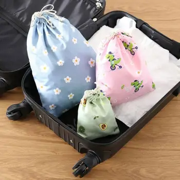 За многократна употреба сгъваема пазарска чанта за грим торбичка сладък шнур чанта за съхранение пътуване преносими дрехи сутиен организатор чанта чорапи