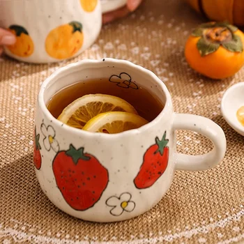 карикатура плодов модел керамични чаши за чай кафе сок чаши за закуска прости домашни ръчни чаши за мляко кафе у дома аксесоари
