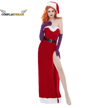 Кой натопи заека Роджър Джесика Заек Косплей костюм Червена рокля с ръкавици Джесика заек Коледа Cosplay жени рокля шапка
