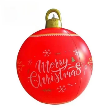 Коледа празнично червено 24 инчов обличане PVC надуваема топка атмосфера декоративни Коледа открит празник двор декорации