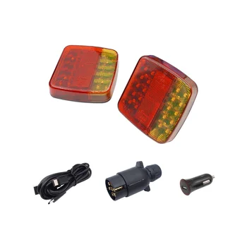 Комплект безжични светлини за ремаркета за теглене на камион, акумулаторна LED светлина за теглене с магнитна за ремарке за лодки RV