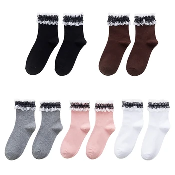 корейски сладък дантела средна тръба чорапи JK дишаща случайни и модерен чорап P8DB