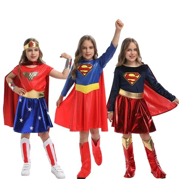 Летни момичета Рокля с пачка с маска Супер герой вдъхновен бебешки костюм Детски костюм на Батгърл Туту Детска рокля за чудо аниме косплей