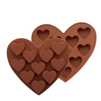 Любящ сърце форма шоколад мухъл храна клас силиконов шоколад мухъл силиконови тави за лед мухъл D506