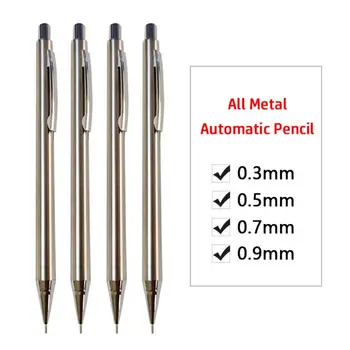 Метален механичен молив Скица Комикс дизайн 0.3 / 0.5 / 0.7 / 0.9mm Задвижващ молив Инструмент за писане на рисуване Подвижен молив