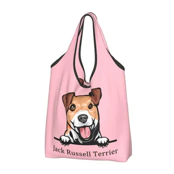 Многократна употреба Peeking куче Джак Ръсел териер пазаруване жени голяма пазарска чанта преносим домашен любимец хранителни стоки купувач чанти