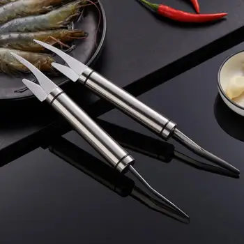 Многофункционален бърз белач за скариди Нож за риба от неръждаема стомана Резачка за скариди 6в1 Нож за рязане на ножове за изстъргване Кухненски инструменти